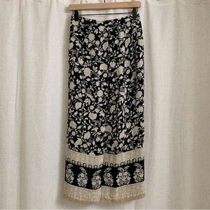 Talbots 1990’s 100% Silk Vintage Wrap Long Floral Elegant Formal Skirt 6